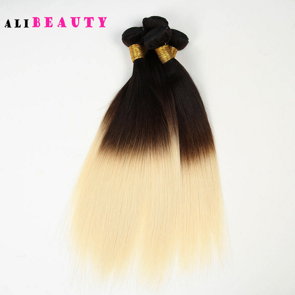 Ombre Brazilian straight hair 3 bundles deals 1B 613 two tone Brazilian weave hair bundle websites ombre human hair extensions