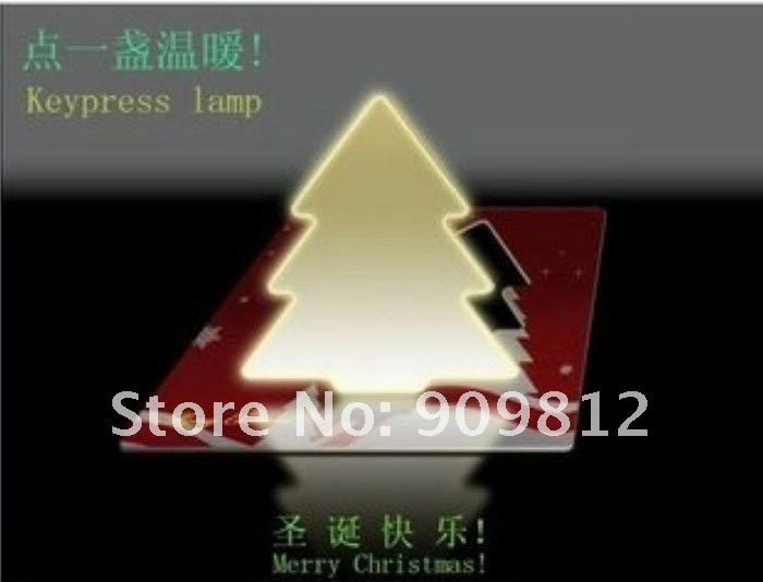 Free Shipping LED Christmas tree card light, Night light, Thin card wallets Lights, Pocket Light 25g 200pcs/lot