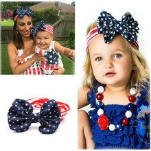 2016 new Mommy and kids American Flag 4th of July Baby Girl Headbands Turban Head Wraps Gift for Baby headbands for women FD6223