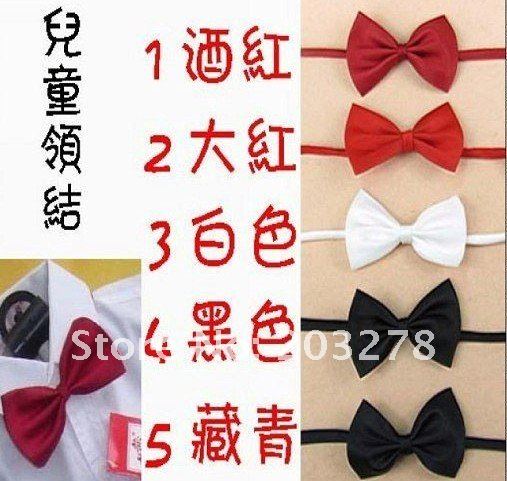 free shipping EMS-wholesale 600 pcs/lot children\'s solid color imitation silk bow tie kids accessories hot sale
