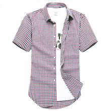 Men’s short-sleeved plaid shirt 2014 summer new fashion England shirt mens slim fit casual shirts short sleeve shirts male