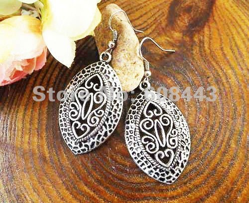 Mixed Min 15USD Tibetan Gypsy French Royal Style Silver Plated Hollow vintage exotic drop dangle wholesale earrings Jewelry