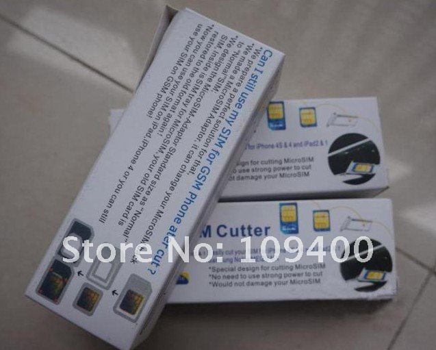 Micro Sim Card Cutter Tools +2pcs Adapter for iPad 2g / iPhone 4g 4s Free ship