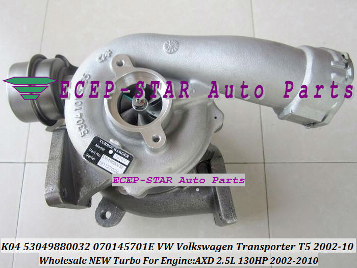 K04 070145701E K04VTG 53049880032 53049700032 For VW VOLKSWAGEN T5 Transporter 2002-10 AXD 2.5L 130HP Turbo Turbocharger (3)