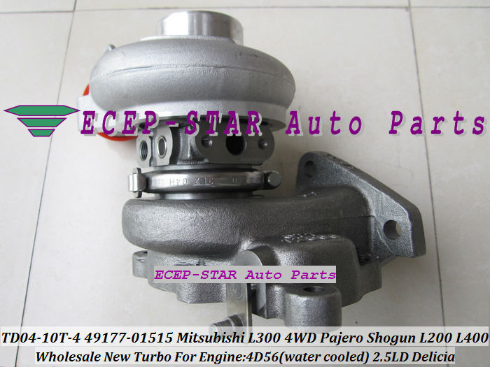 TD04-10T-4 49177-01515 Turbo Turbocharger For Mitsubishi L300 4WD Delicia Pajero Shogun L200 L400 2.5LD 4D56 water cooled (5)