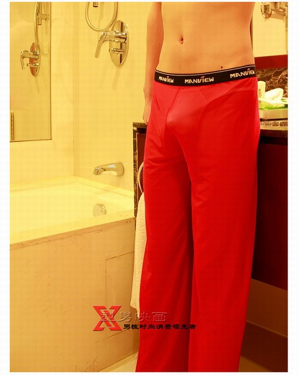 man\'s sex appeal nets yarn leisure trousers MV601 M L XL Black White Red Blue