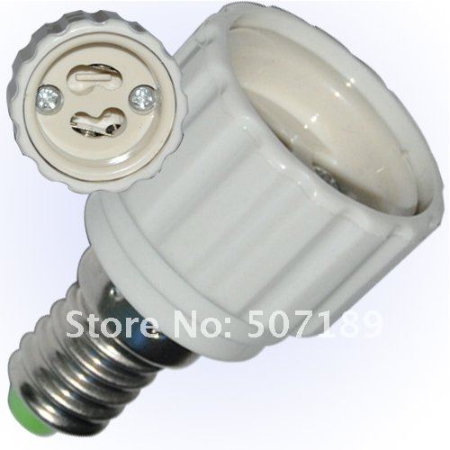 1pcs/lot Brand New E14 to GU10 Light Lamp Base Adapter Socket Converter Plastic White Best Price free shipping