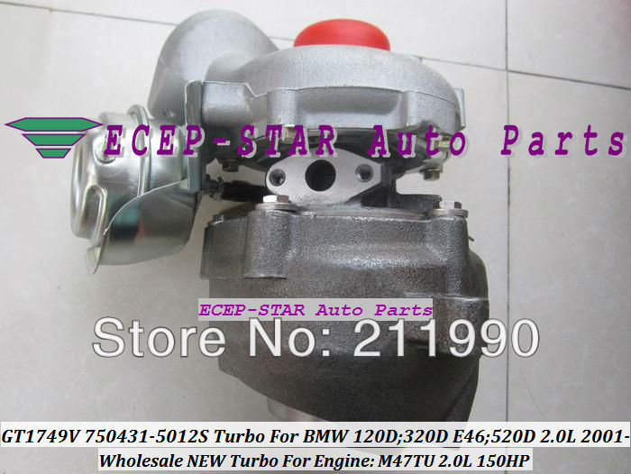 GT1749V 750431-5012S 750431-5009S 750431 Turbo Turbine Turbocharger For BMW 120D 320D E46 520D 2.0L 2001- M47TU 150HP (4)