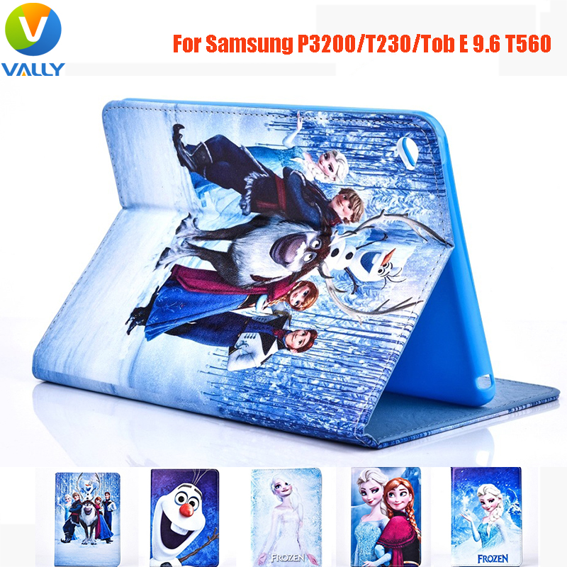 Frozen Paint PU Cover Case for Samsung P3200 GALAXY Tab 4 T230 Galaxy Tab E 9