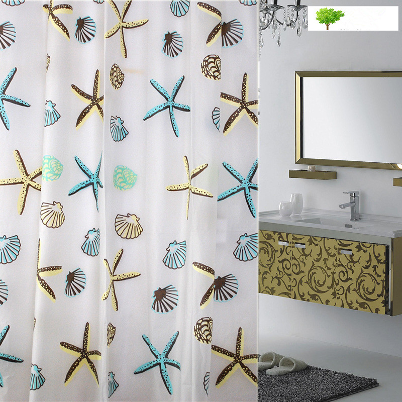 Shower Curtain bath curtain cortina ducha Bathroom curtain Waterproof PEVA 180*200cm shell starfish bathroom products modern