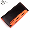 Panelled Grind Arenaceous Leather Unisex Wallet W138 Long Slim Men Women Purse Handbag Panelled Grind Arenaceous