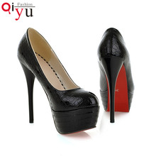 Ultra High Heels 2016 Sexy Red Bottom Pointed Toe Platform Party Woman Pu Leather Lazy Size 34-39 Schoenen Zapatos Shoes