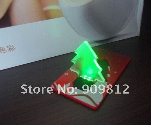 Free Shipping LED Christmas tree card light, Night light, Thin card wallets Lights, Pocket Light 25g 200pcs/lot