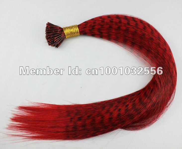 18\'\' long 100strands stick tipped feather hair rextensions synthetic hair red