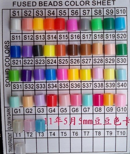 Hama Beads Colour Chart