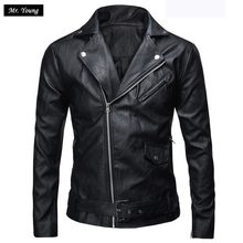 2016 New Open Collar Design Men Motocycle Jacket Stylish Slim Fit Mulit Pockets Luxury Brand Biker Jackets Outdoor Coat