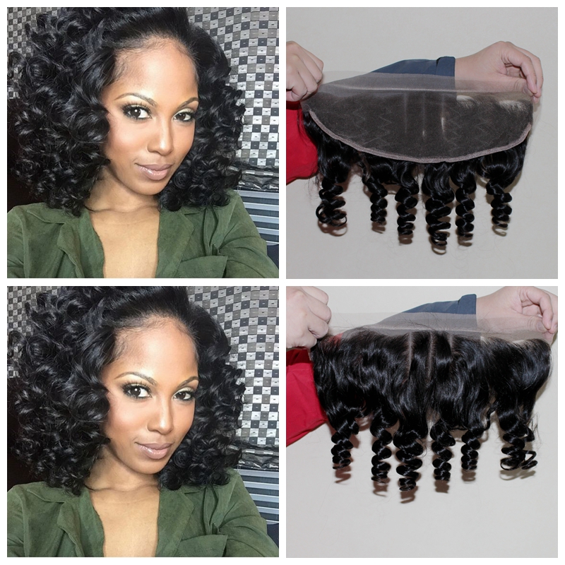 New Arrival Loose Wave Lace Frontal Closure 13X4 Top Head Lace Frontal Closure Human Indian Hair Bleached Knots For Black Woman