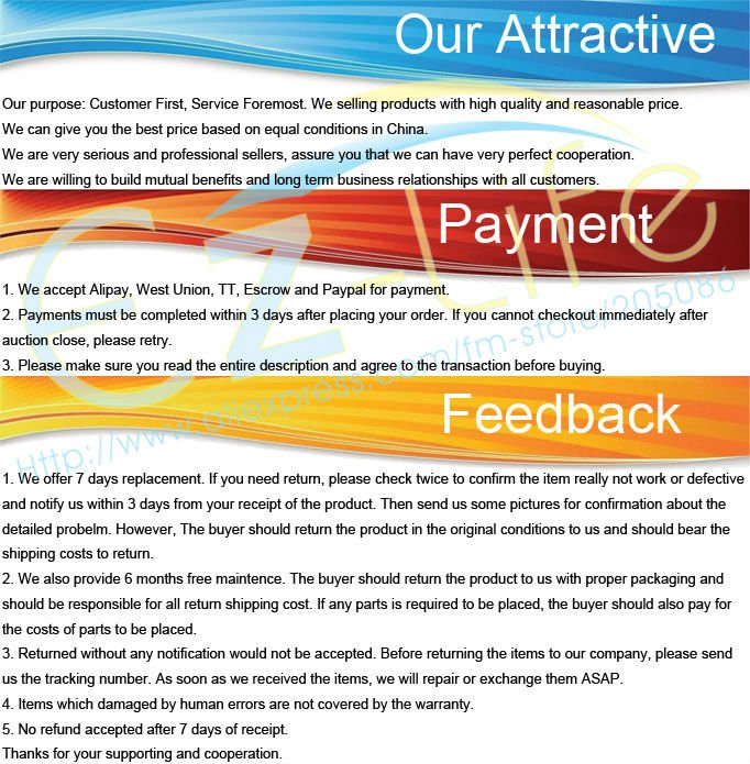 1Our Attractive&Payment&Feedback-