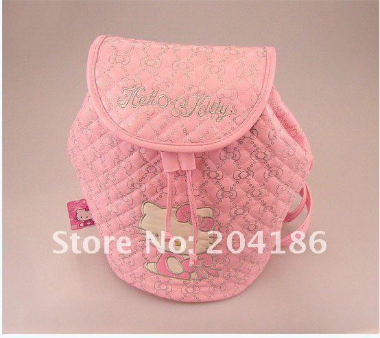 Free shipping!High fashion Imitation leather hello kitty school bag,chilren hello kitty backpack,size 34*23.5cm,wholesale