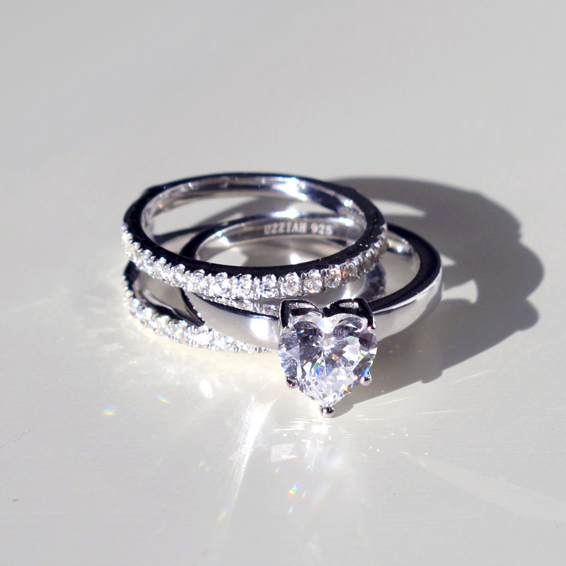 Cheap love heart engagement rings