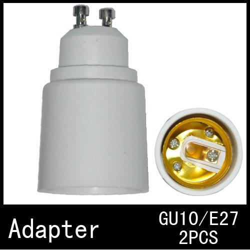 2pcs/lot Brand New GU10 to E27 Light Lamp Base Adapter Socket Converter Plastic White for sample free shipping